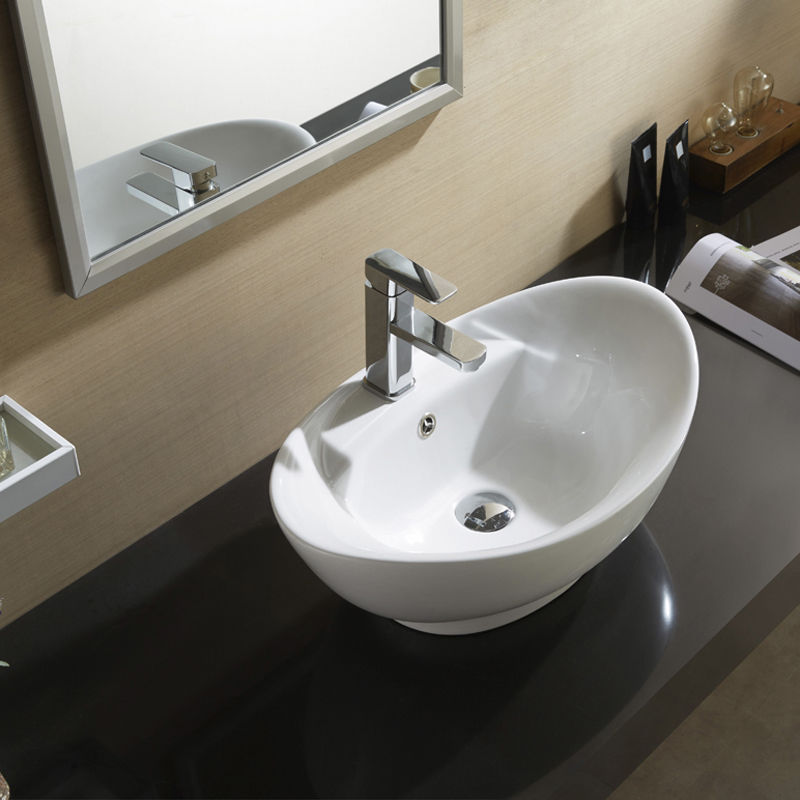 Details about DESIGNER OVAL COUNTER TOP BASIN SINK BOWL CERAMIC FOR ...