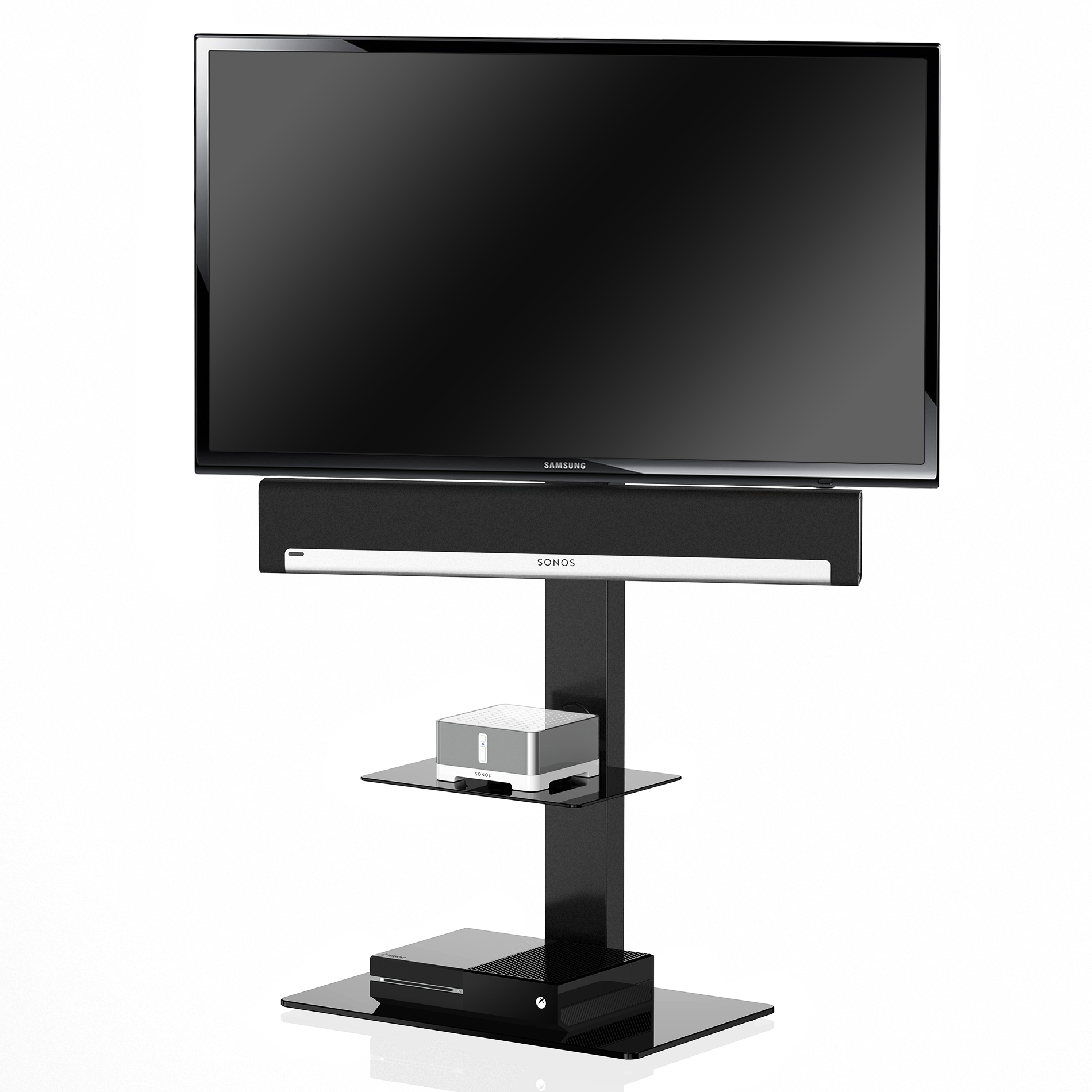 Tall TV stand for 32"65 inch tv Tempered Glass AV Shelves